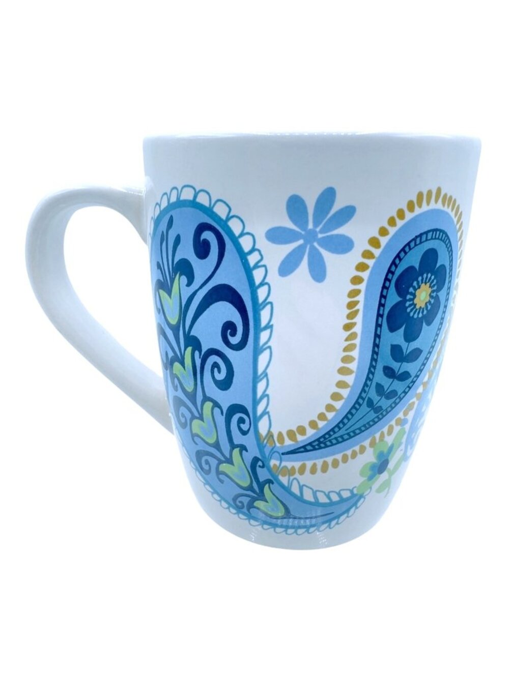 Royal Norfolk Paisley Coffee Mug Blue Green Floral Ceramic Cup
